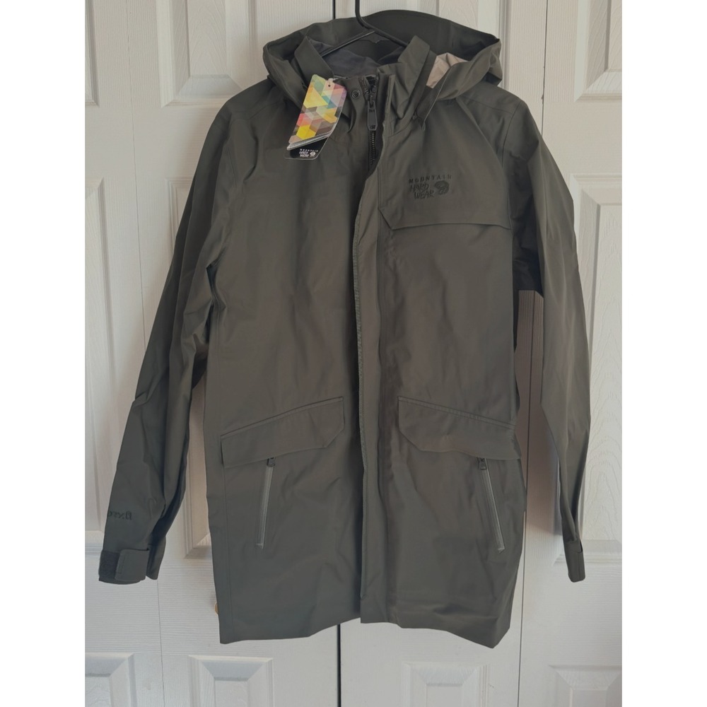 Mountain Hardwear Burdock Softshell Hooded Waterproof Jacket Green Mens Size Med